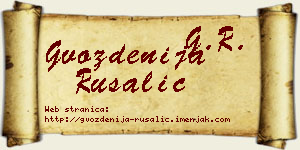 Gvozdenija Rusalić vizit kartica